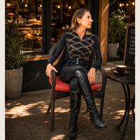 Black Print Riding Shirt