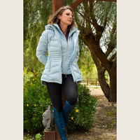 Ice Blue Duck Down Riding Jacket