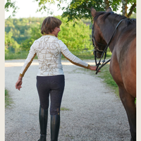 White Print Riding Shirt