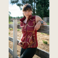 Burgundy Print Vest