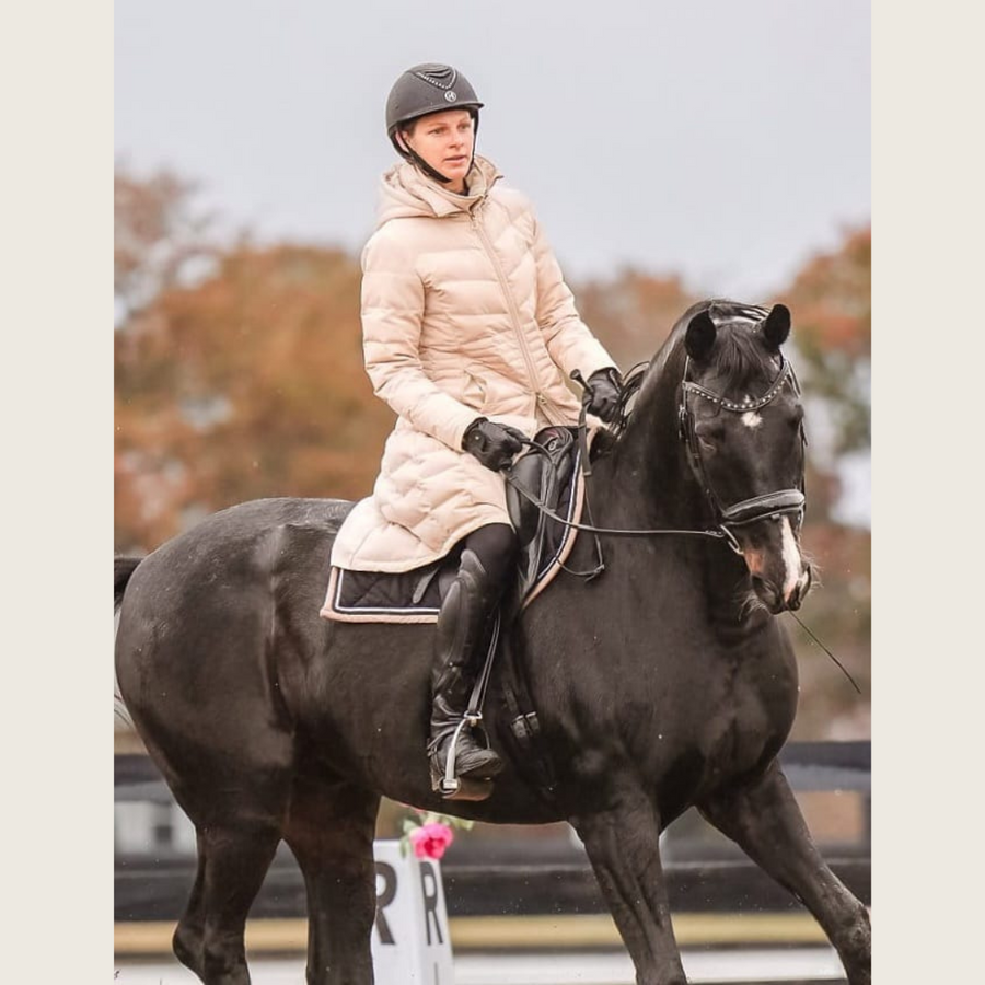 Cream Duck Down Riding Coat