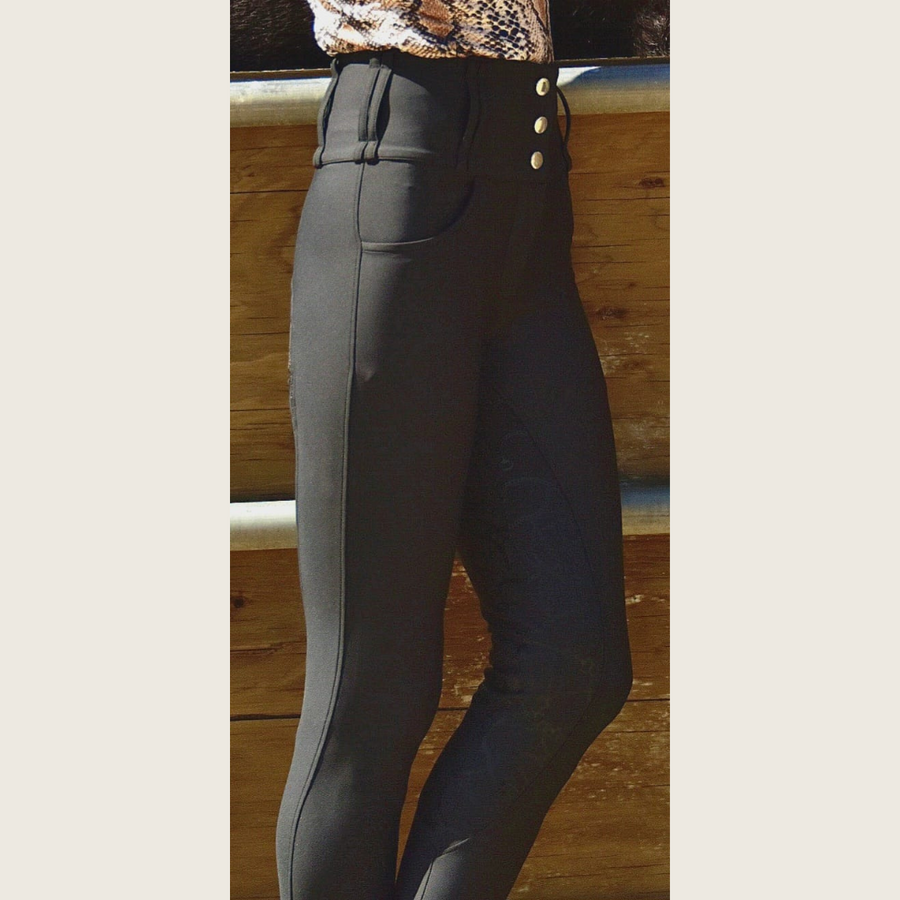 Black Silicone grip breeches with Belt Loops