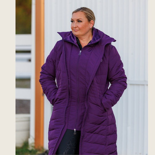 Duck down in our signature riding coats: