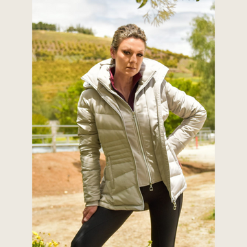Grey Duck Down Riding Jacket