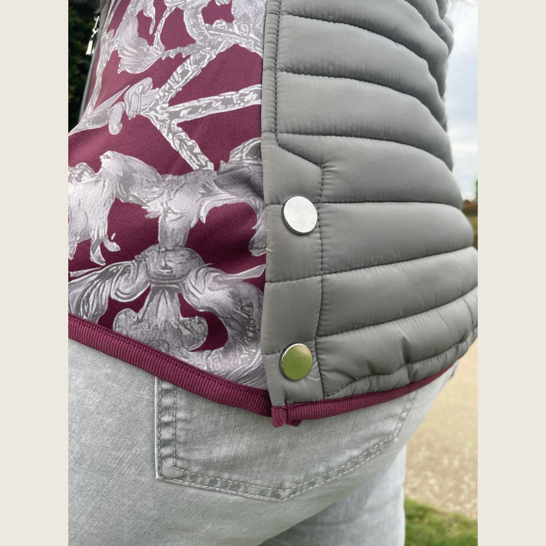 Silver and Burgundy Insulated Jacket