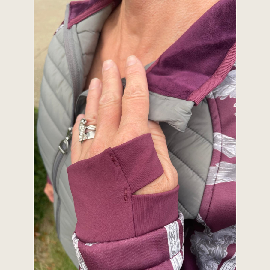 Silver and Burgundy Insulated Jacket
