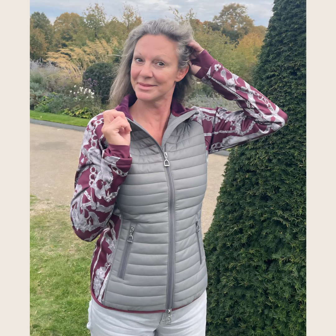 Silver and Burgundy Insulated Jacket