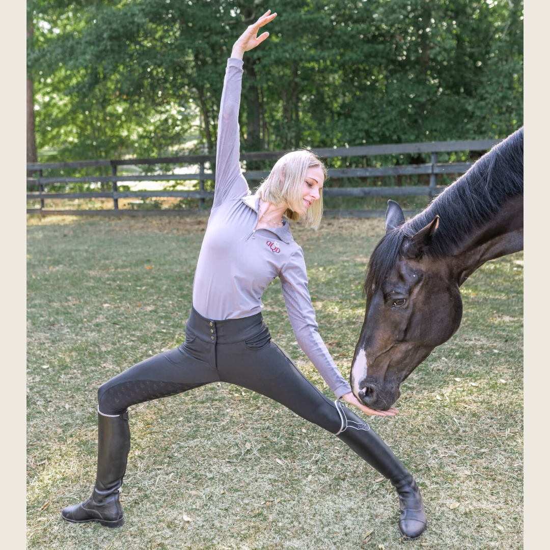 Heather Grey Silicone Grip Breeches - Vintage Collection