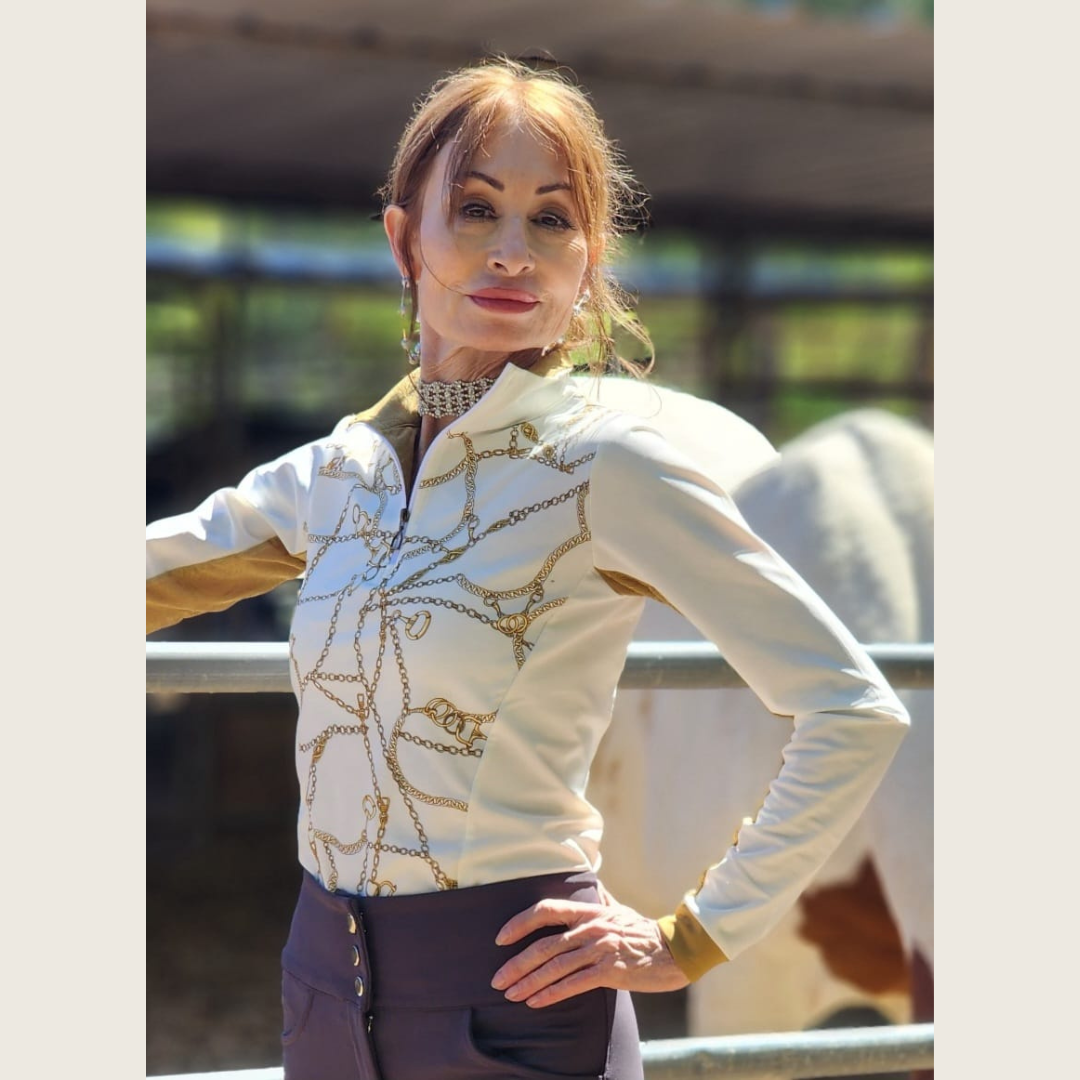 Equestrian Chain Print Shirt Dress