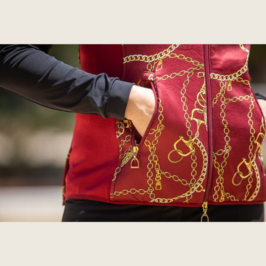 Burgundy Print Vest