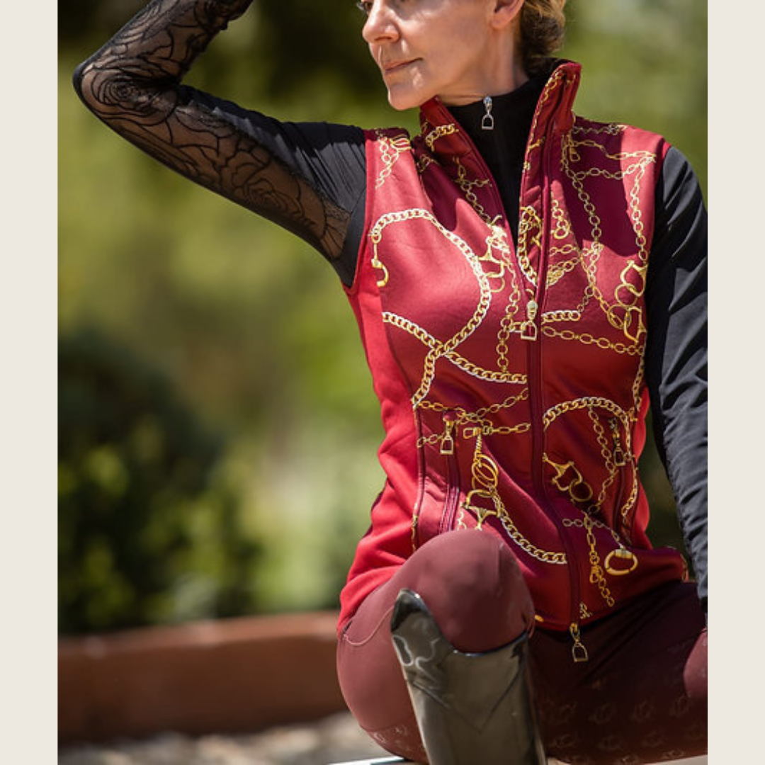 Burgundy Print Vest