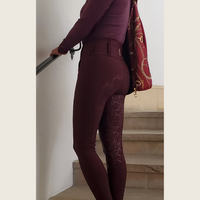 Burgundy Silicone grip breeches with Belt Loops