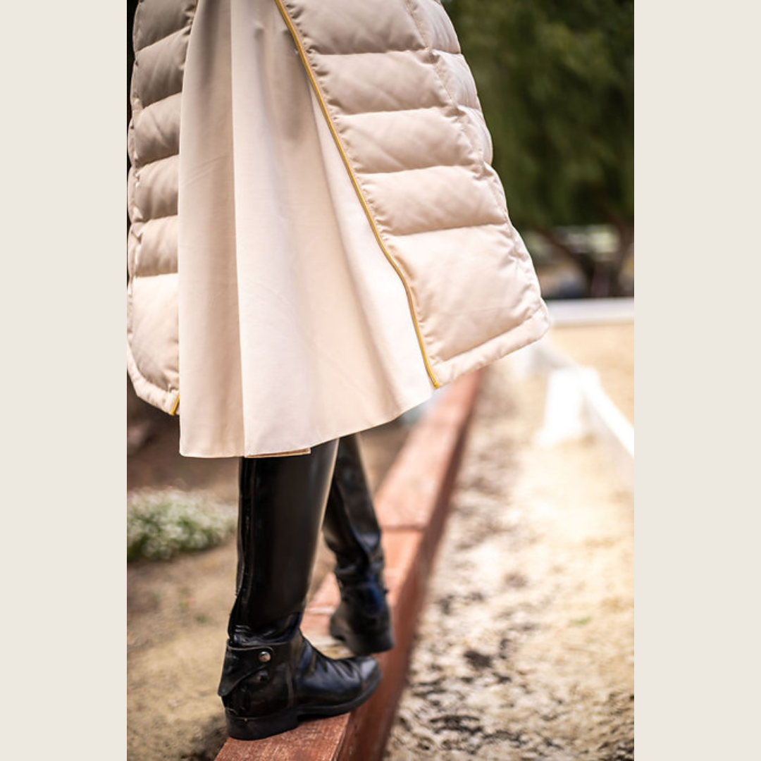 Cream Duck Down Riding Coat