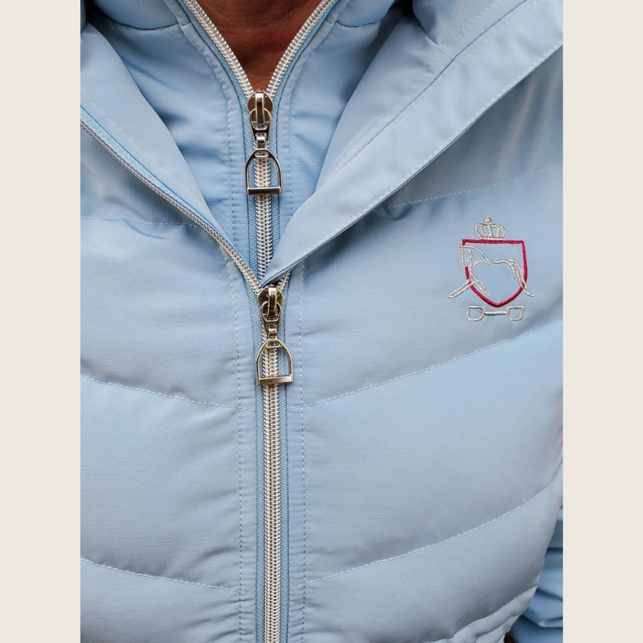 Ice Blue Duck Down Riding Jacket