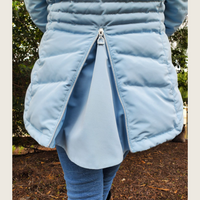 Ice Blue Duck Down Riding Jacket