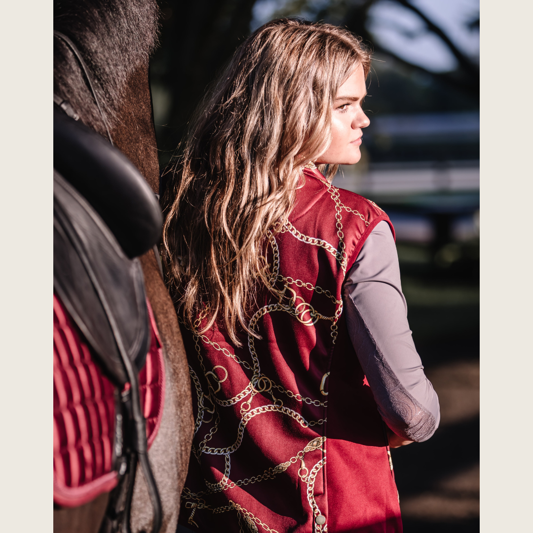 Burgundy Print Vest