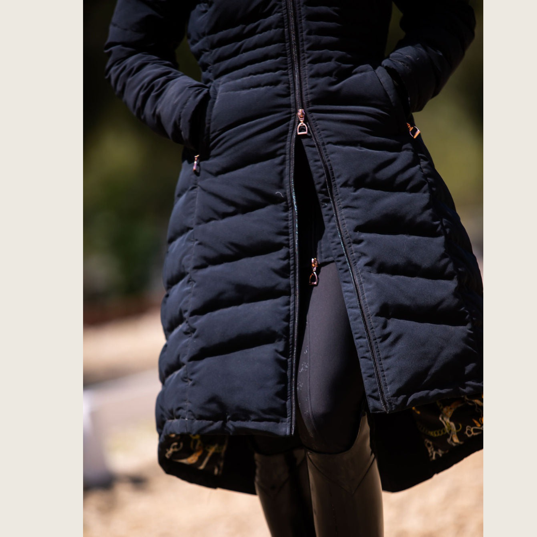 Black Duck Down Riding Coat